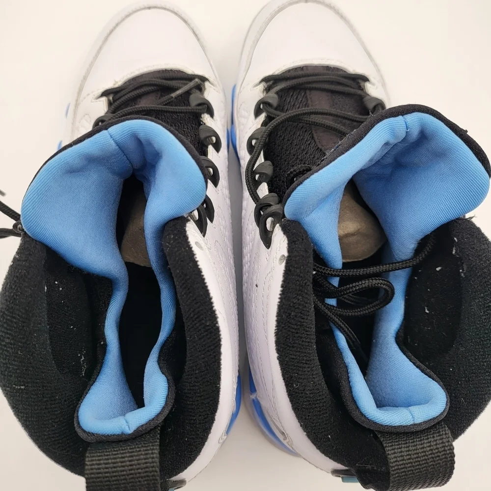 Air Jordan 9 Retro White and Powder Blue Color  High-Top Sneakers Size 7.5 Mens